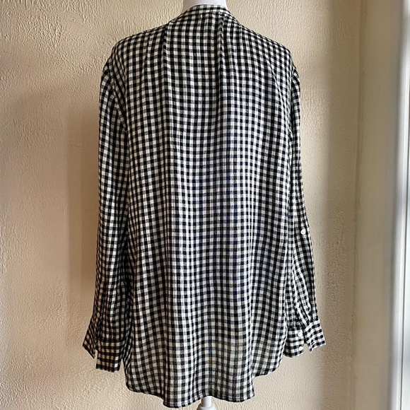 Joie Soft black and white gingham button front tunic Sz M - Picture 4 of 7